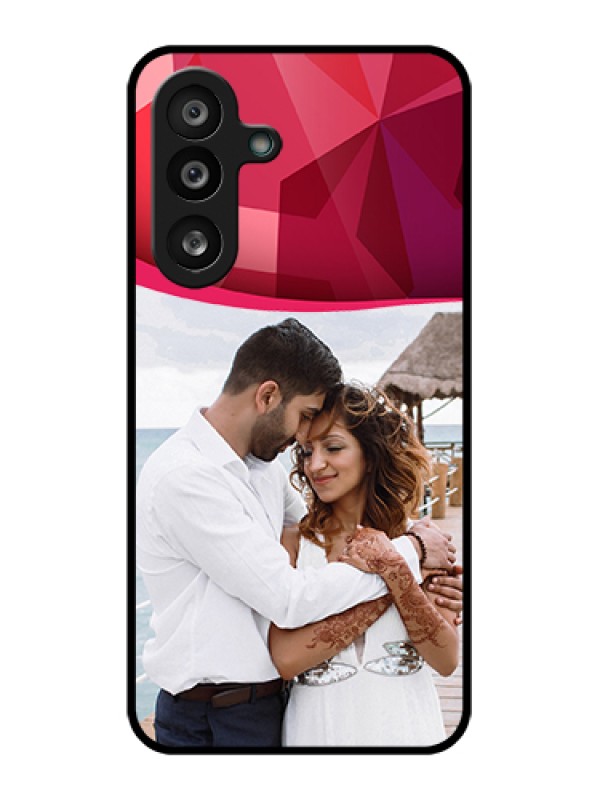 Custom Samsung Galaxy F56 5G Custom Glass Phone Case - Red Abstract Design