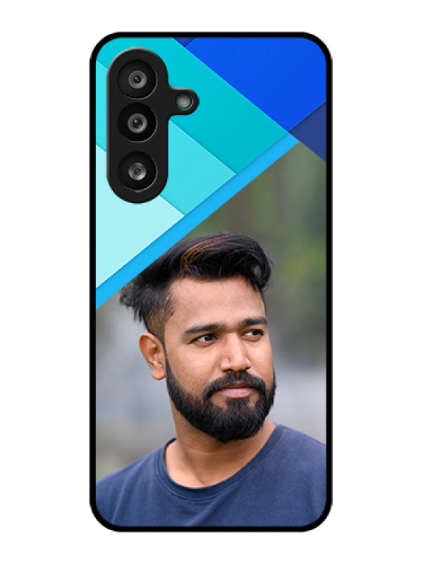 Custom Samsung Galaxy F56 5G Custom Glass Phone Case - Blue Pattern Design