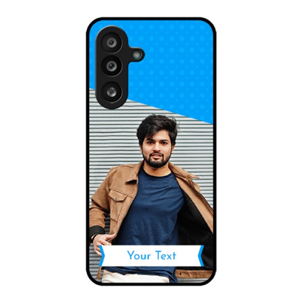 Samsung Galaxy F56 5G Custom Glass Phone Case - Simple Blue Color Design Samsung Galaxy F56 5G Custom Glass Phone Case - Simple Blue Color Design
