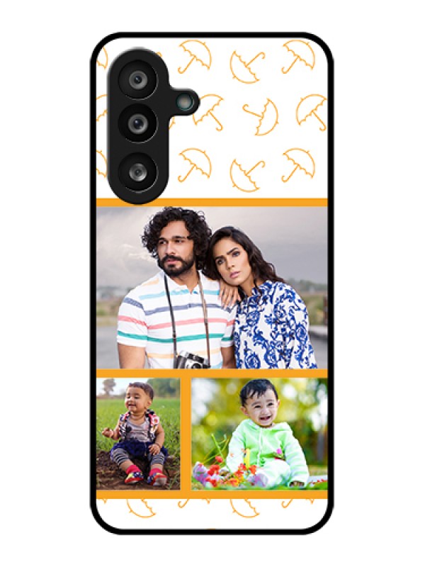 Custom Samsung Galaxy F56 5G Custom Glass Phone Case - Yellow Pattern Design