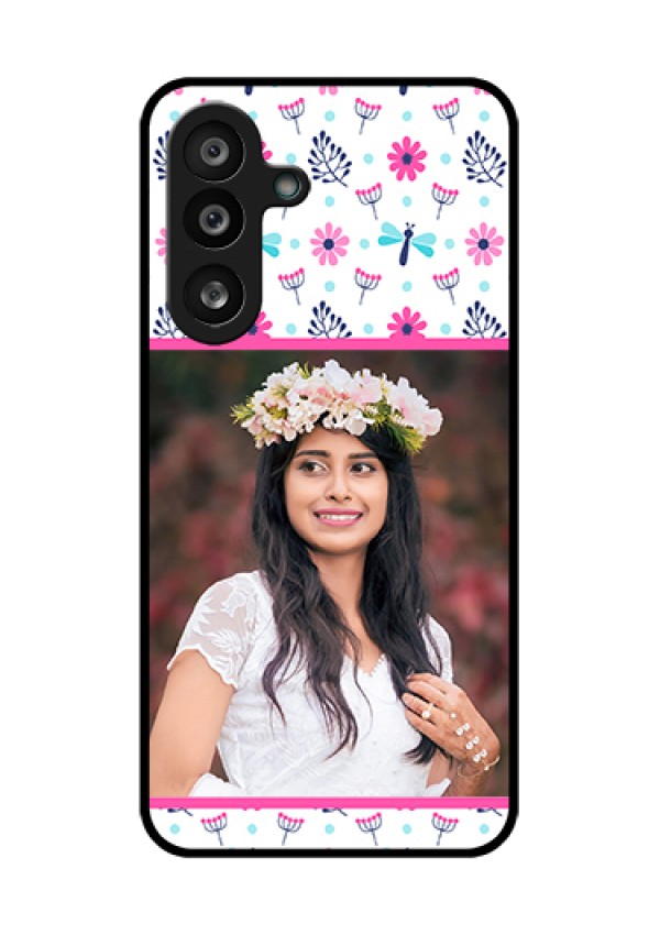 Samsung Galaxy F56 5G Custom Glass Phone Case - Colorful Flower Design