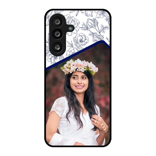 Samsung Galaxy F56 5G Custom Glass Phone Case - Classy Floral Design Samsung Galaxy F56 5G Custom Glass Phone Case - Classy Floral Design