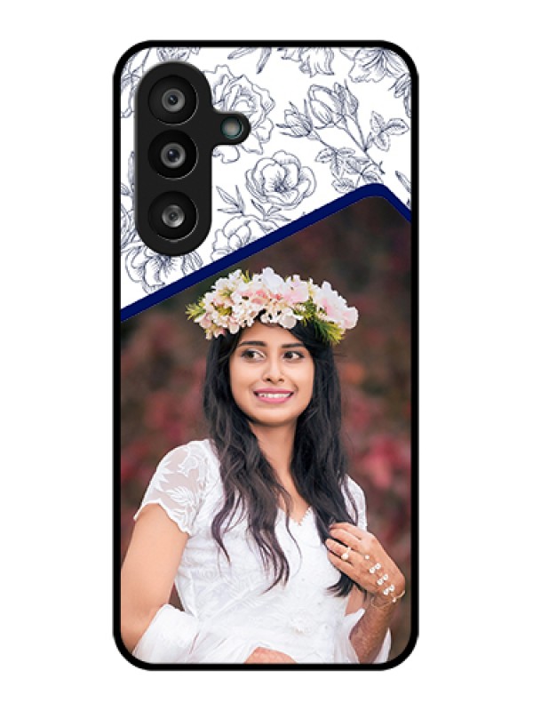 Custom Samsung Galaxy F56 5G Custom Glass Phone Case - Classy Floral Design