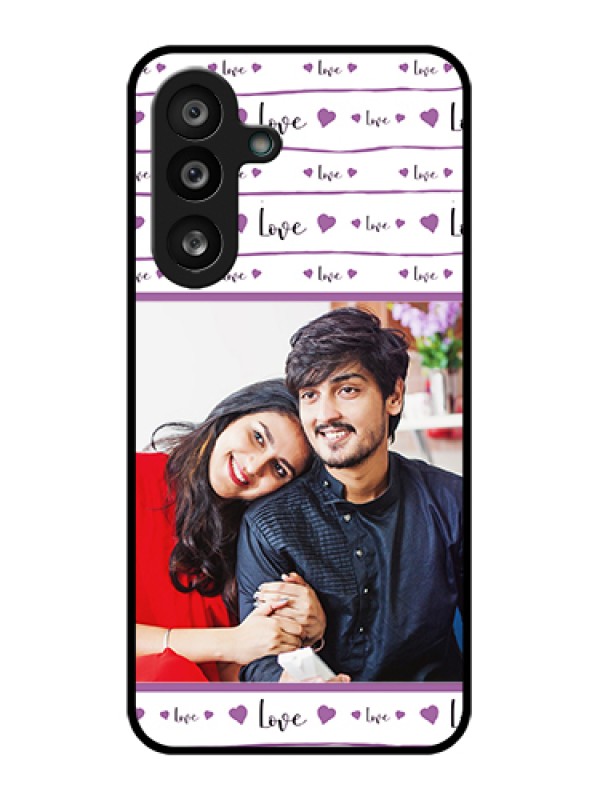 Custom Samsung Galaxy F56 5G Custom Glass Phone Case - Couples Heart Design