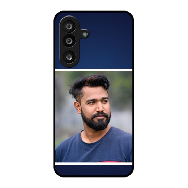 Samsung Galaxy F56 5G Custom Glass Phone Case - Simple Royal Blue Design Samsung Galaxy F56 5G Custom Glass Phone Case - Simple Royal Blue Design