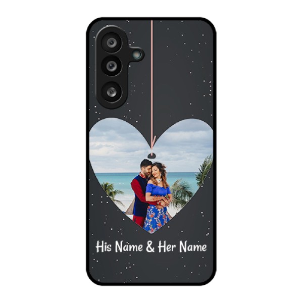 Samsung Galaxy F56 5G Custom Glass Phone Case - Hanging Heart Design Samsung Galaxy F56 5G Custom Glass Phone Case - Hanging Heart Design