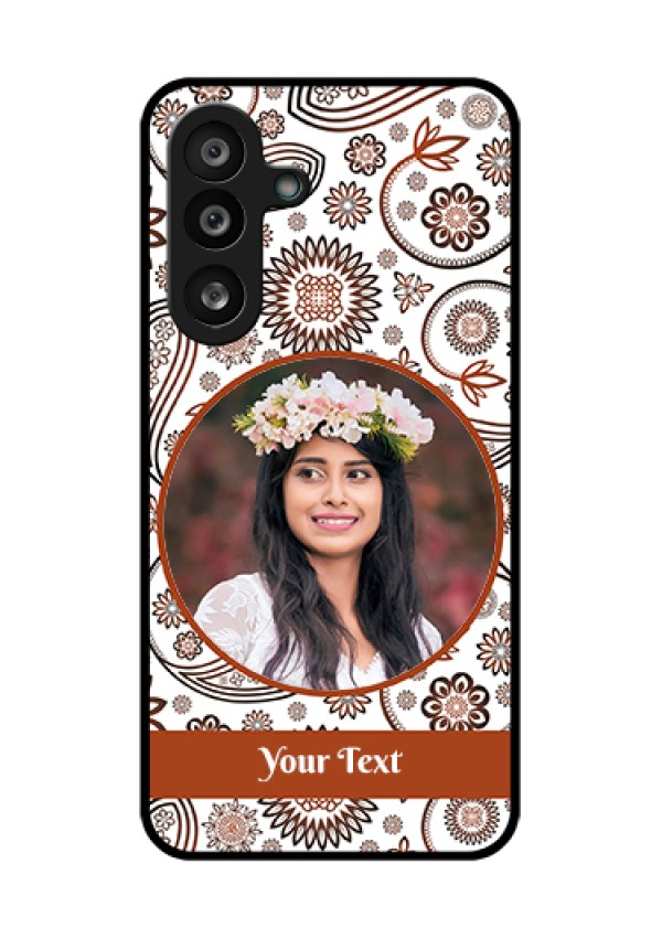 Samsung Galaxy F56 5G Custom Glass Phone Case - Abstract Flower Design