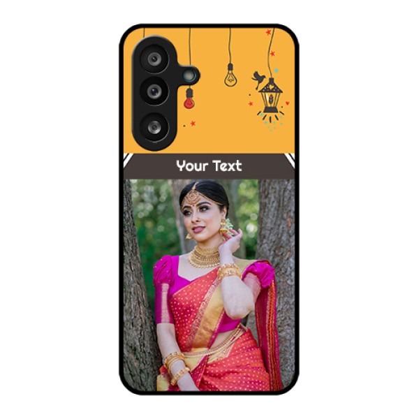 Samsung Galaxy F56 5G Custom Glass Phone Case - With Family Picture And Icons Samsung Galaxy F56 5G Custom Glass Phone Case - With Family Picture And Icons