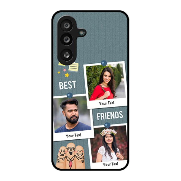 Samsung Galaxy F56 5G Custom Glass Phone Case - Sticky Frames And Friendship Design Samsung Galaxy F56 5G Custom Glass Phone Case - Sticky Frames And Friendship Design
