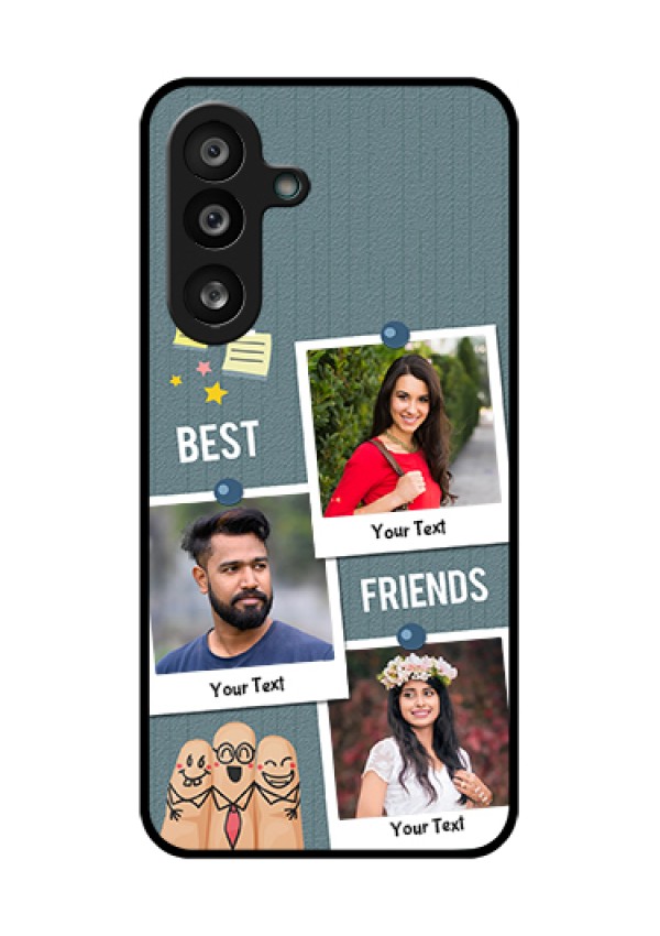 Samsung Galaxy F56 5G Custom Glass Phone Case - Sticky Frames And Friendship Design