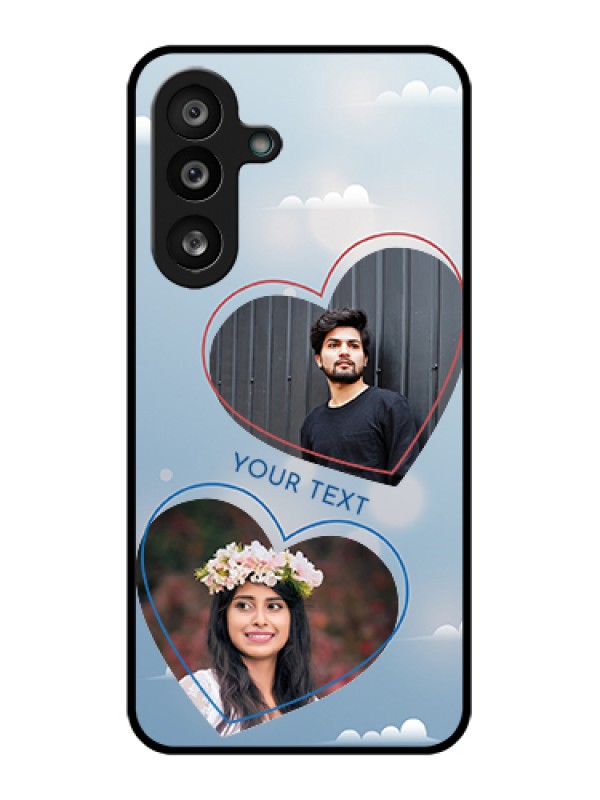 Custom Samsung Galaxy F56 5G Custom Glass Phone Case - Blue Color Couple Design