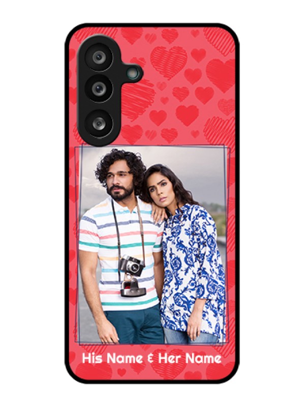Custom Samsung Galaxy F56 5G Custom Glass Phone Case - With Red Heart Symbols Design