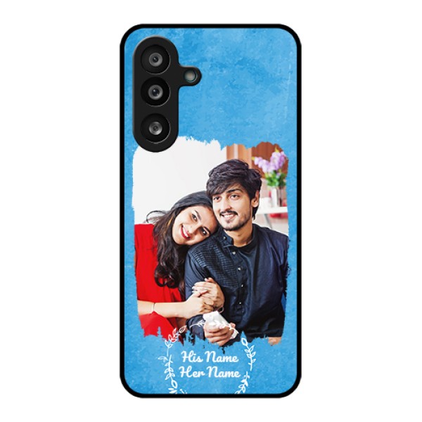 Samsung Galaxy F56 5G Custom Glass Phone Case - Blue Color Vintage Design Samsung Galaxy F56 5G Custom Glass Phone Case - Blue Color Vintage Design