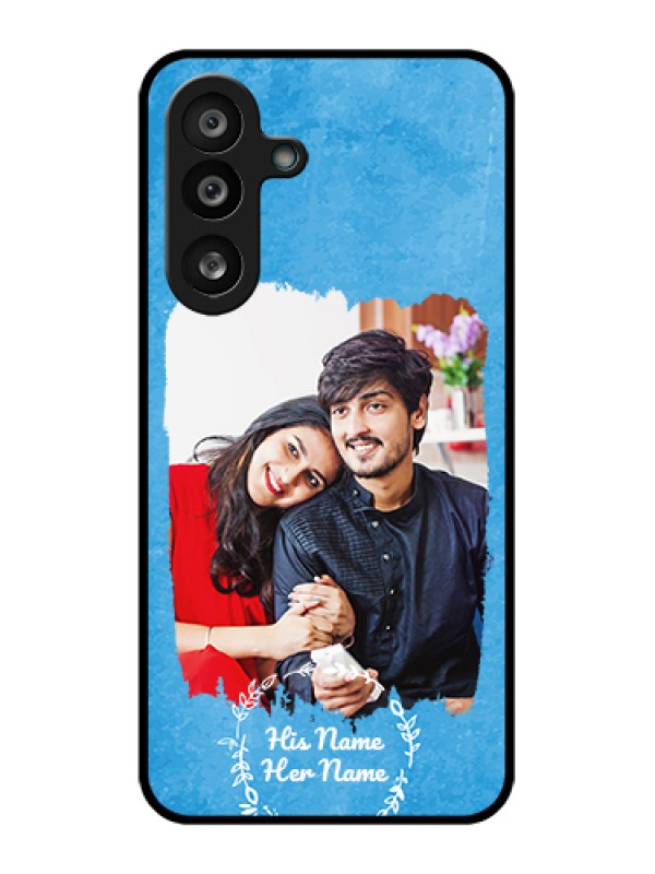 Custom Samsung Galaxy F56 5G Custom Glass Phone Case - Blue Color Vintage Design