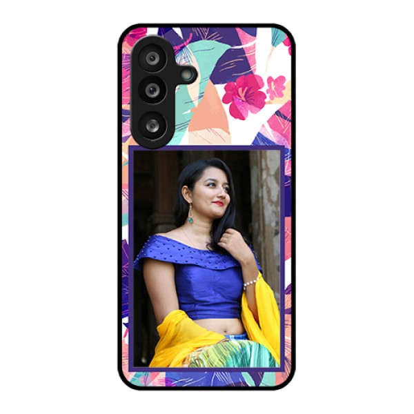 Samsung Galaxy F56 5G Custom Glass Phone Case - Abstract Floral Design Samsung Galaxy F56 5G Custom Glass Phone Case - Abstract Floral Design