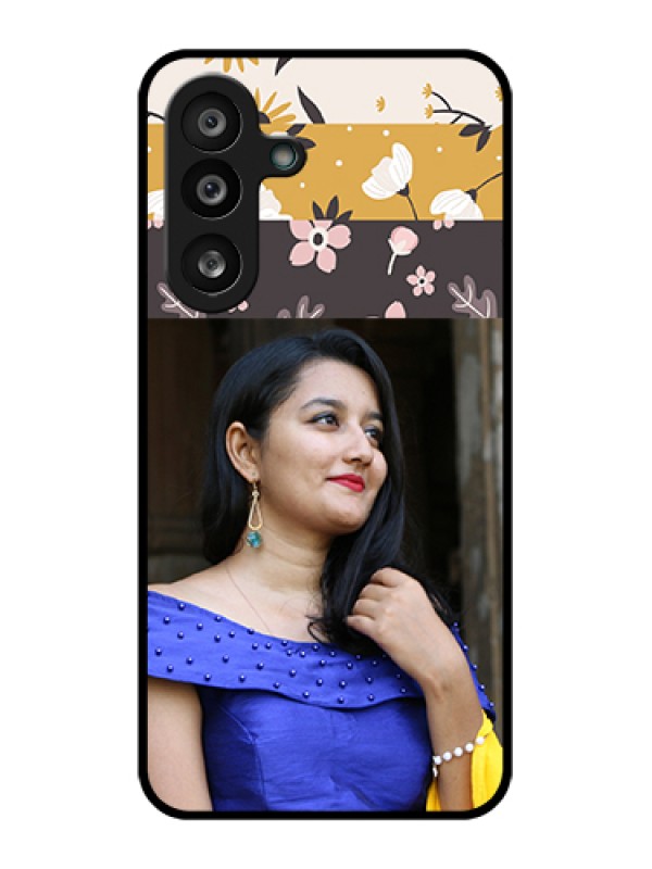 Custom Samsung Galaxy F56 5G Custom Glass Phone Case - Stylish Floral Design