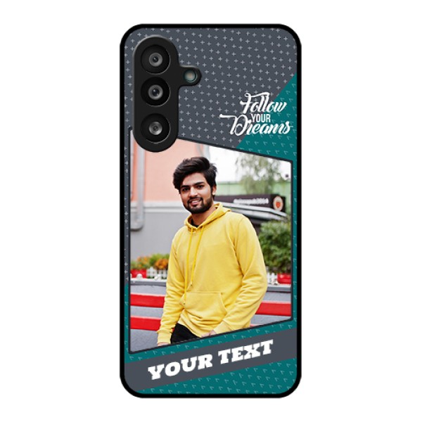 Samsung Galaxy F56 5G Custom Glass Phone Case - Background Pattern Design With Quote Samsung Galaxy F56 5G Custom Glass Phone Case - Background Pattern Design With Quote