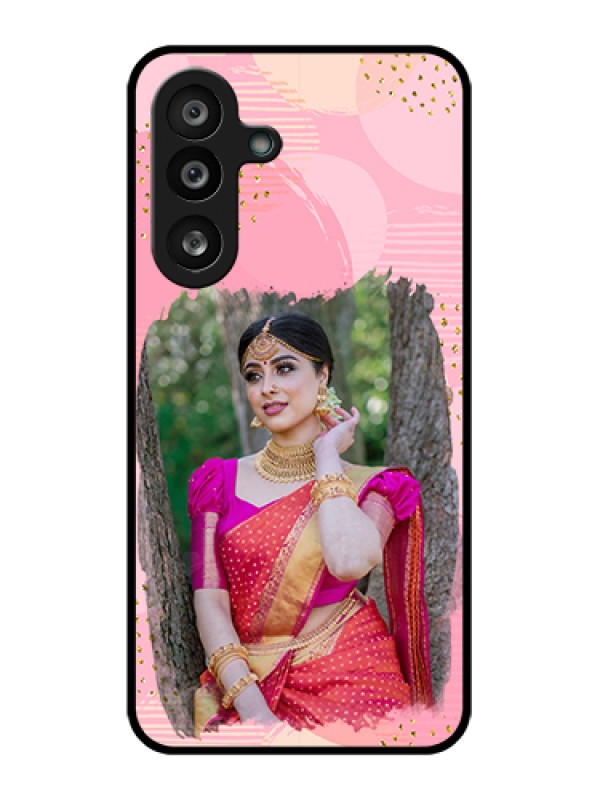 Custom Samsung Galaxy F56 5G Custom Glass Phone Case - Gold Glitter Splash Design