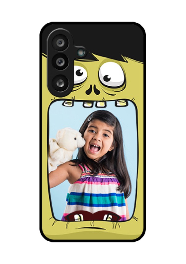 Samsung Galaxy F56 5G Custom Glass Phone Case - Cartoon Monster Back Case Design