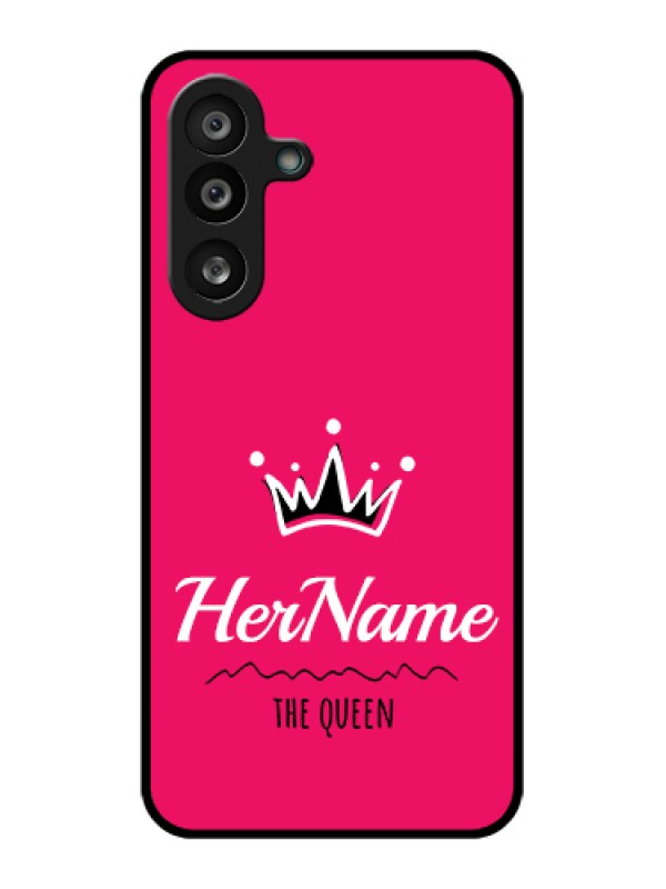 Custom Samsung Galaxy F56 5G Custom Glass Phone Case - Queen With Name Design