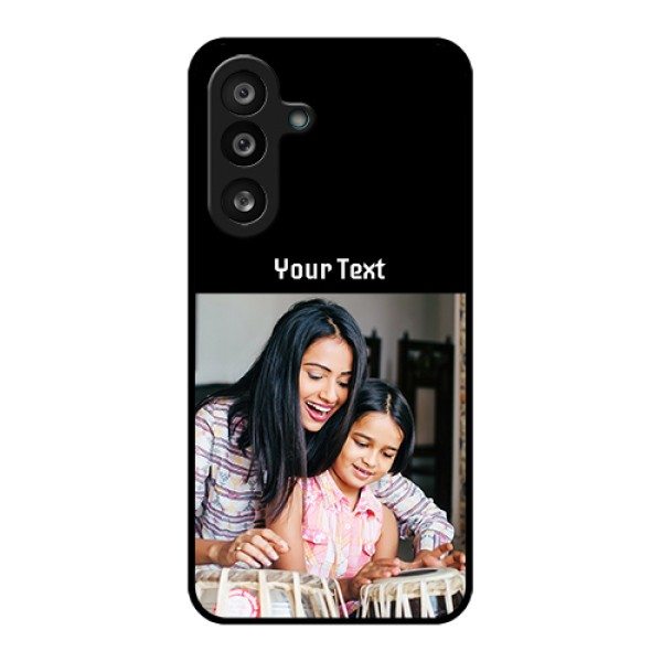 Samsung Galaxy F56 5G Custom Glass Phone Case - Photo With Name Design
