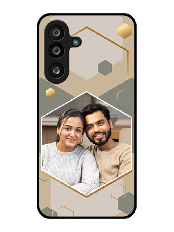 Custom Samsung Galaxy F56 5G Custom Glass Phone Case - Stylish Hexagon Pattern Design