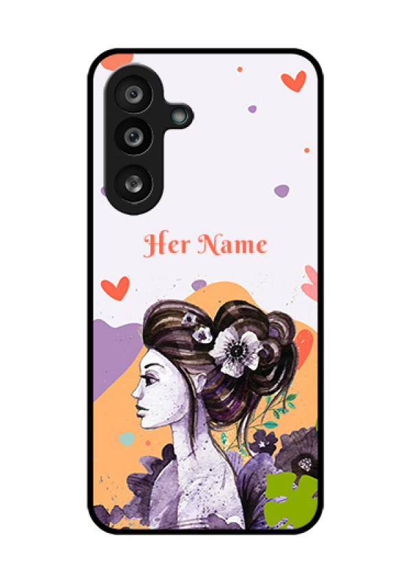 Samsung Galaxy F56 5G Custom Glass Phone Case - Woman And Nature Design