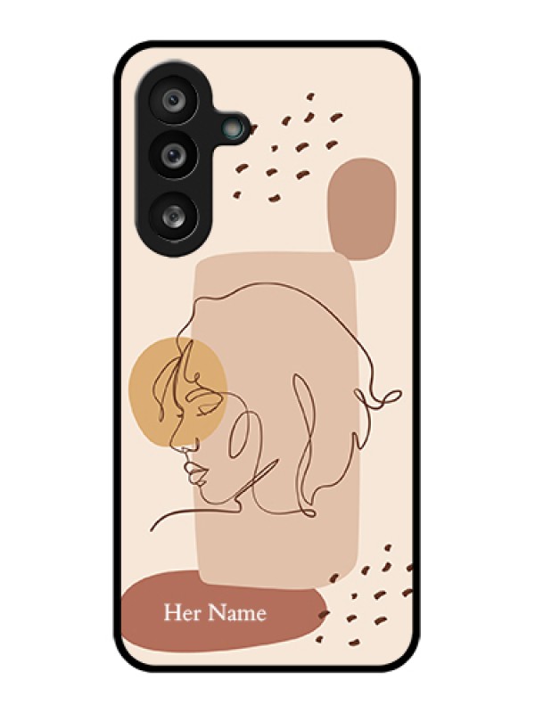 Custom Samsung Galaxy F56 5G Custom Glass Phone Case - Calm Woman Line Art Design
