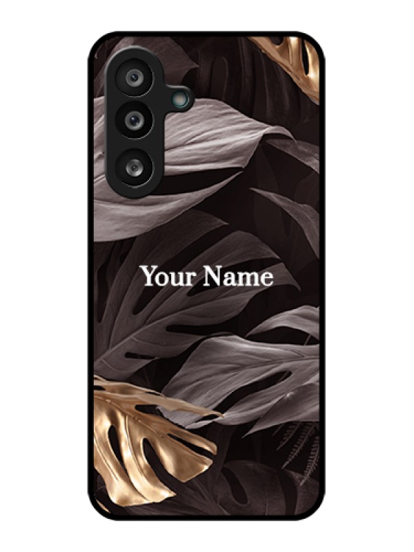 Custom Samsung Galaxy F56 5G Custom Glass Phone Case - Wild Leaves Digital Paint Design