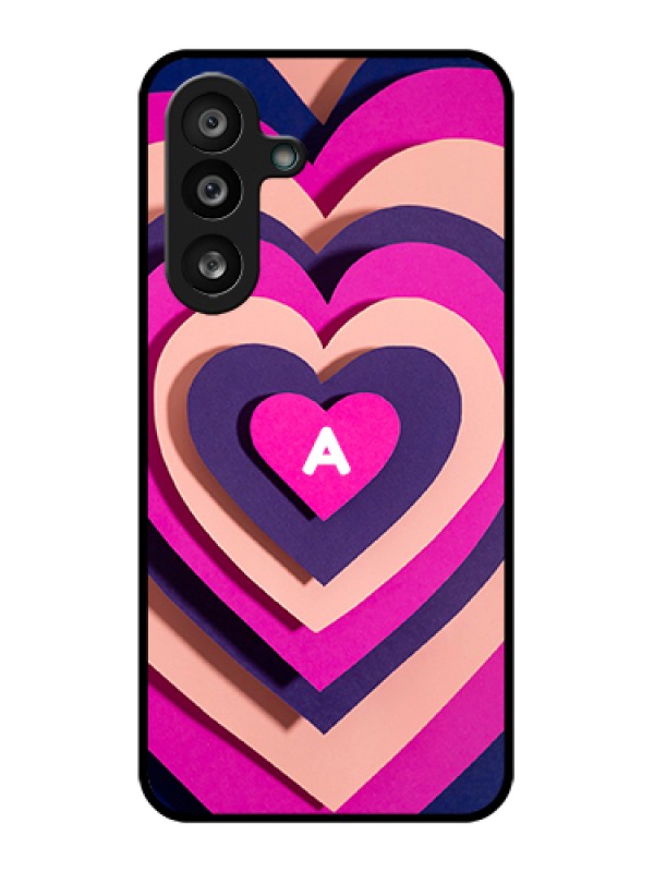 Custom Samsung Galaxy F56 5G Custom Glass Phone Case - Cute Heart Pattern Design