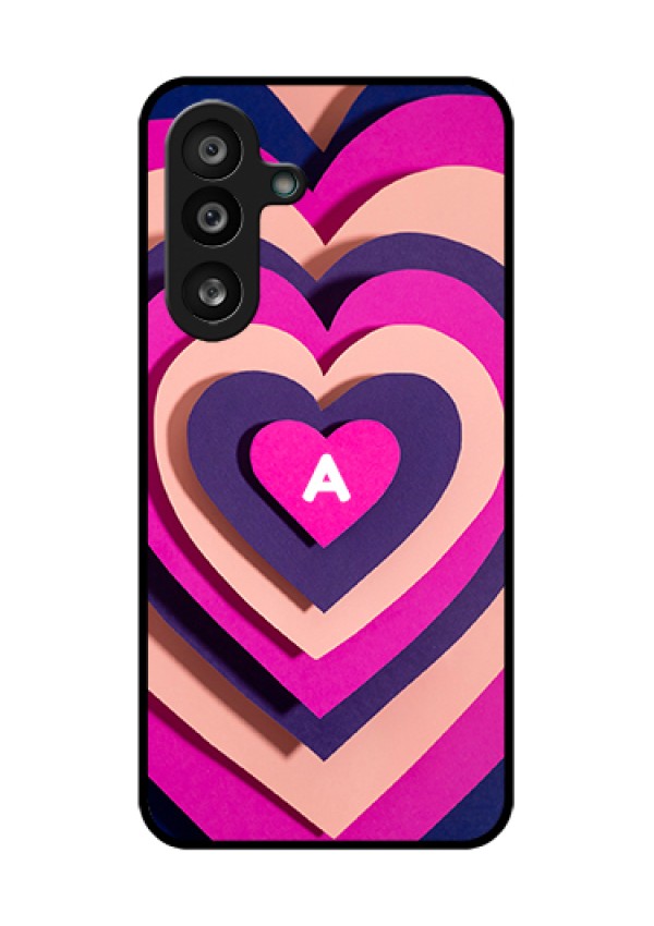 Samsung Galaxy F56 5G Custom Glass Phone Case - Cute Heart Pattern Design