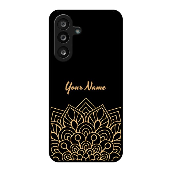 Samsung Galaxy F56 5G Custom Glass Phone Case - Golden Mandala Design