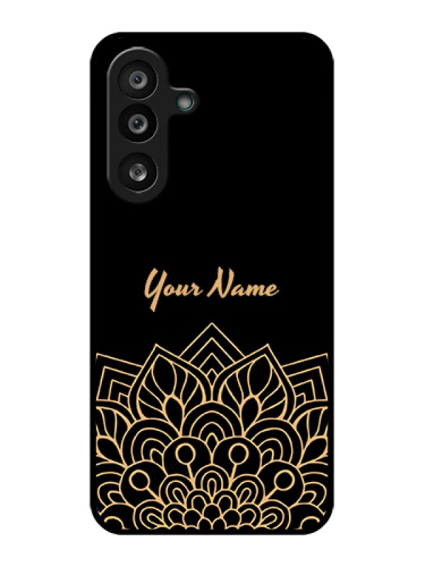 Custom Samsung Galaxy F56 5G Custom Glass Phone Case - Golden Mandala Design