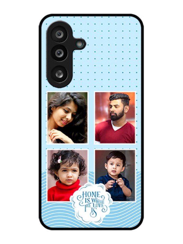 Custom Samsung Galaxy F56 5G Custom Glass Phone Case - Cute Love Quote With 4 Pic Upload Design