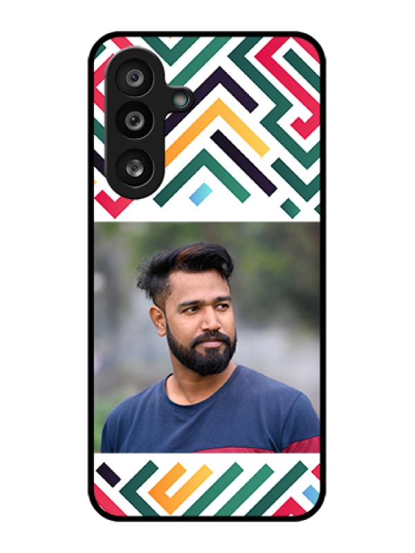Custom Samsung Galaxy F56 5G Custom Glass Phone Case - Colorful Maze Pattern Design