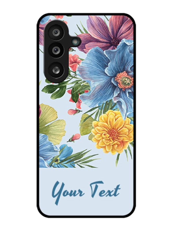 Custom Samsung Galaxy F56 5G Custom Glass Phone Case - Stunning Watercolored Flowers Painting Design