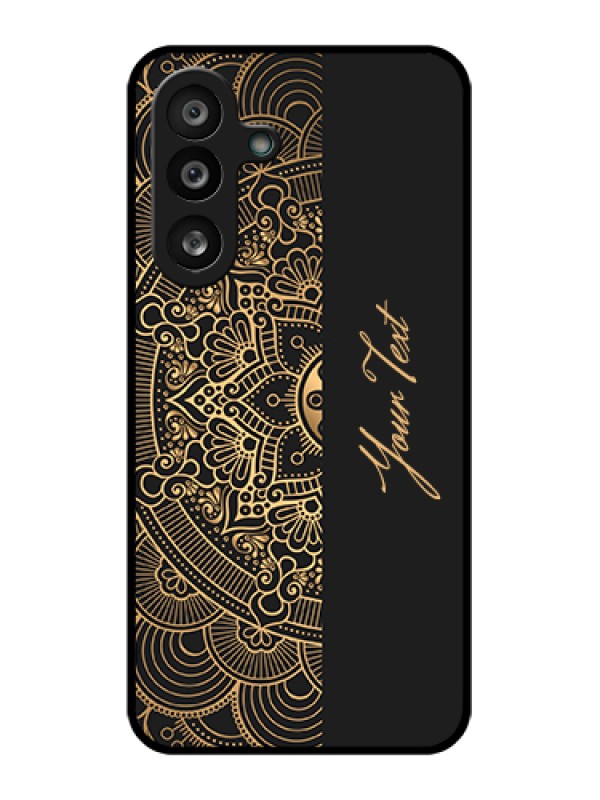 Custom Samsung Galaxy F56 5G Custom Glass Phone Case - Mandala Art With Custom Text Design