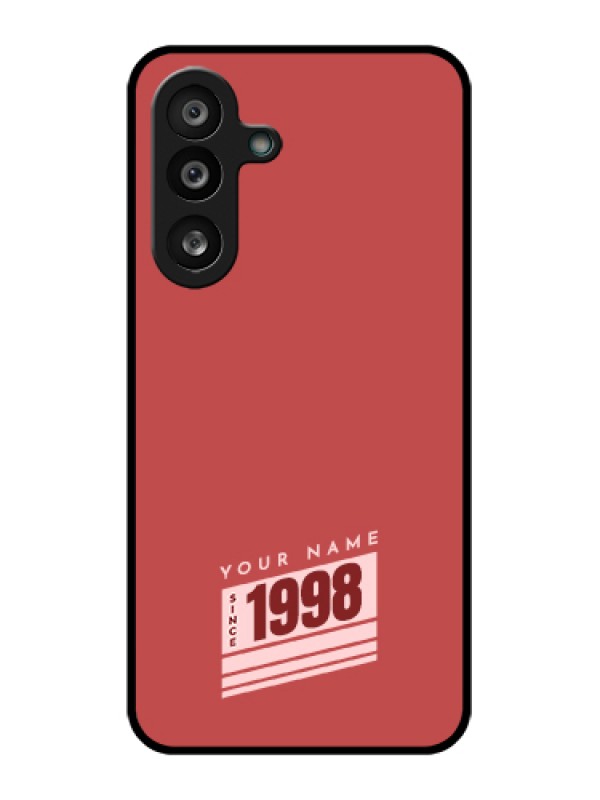 Custom Samsung Galaxy F56 5G Custom Glass Phone Case - Red Custom Year Of Birth Design