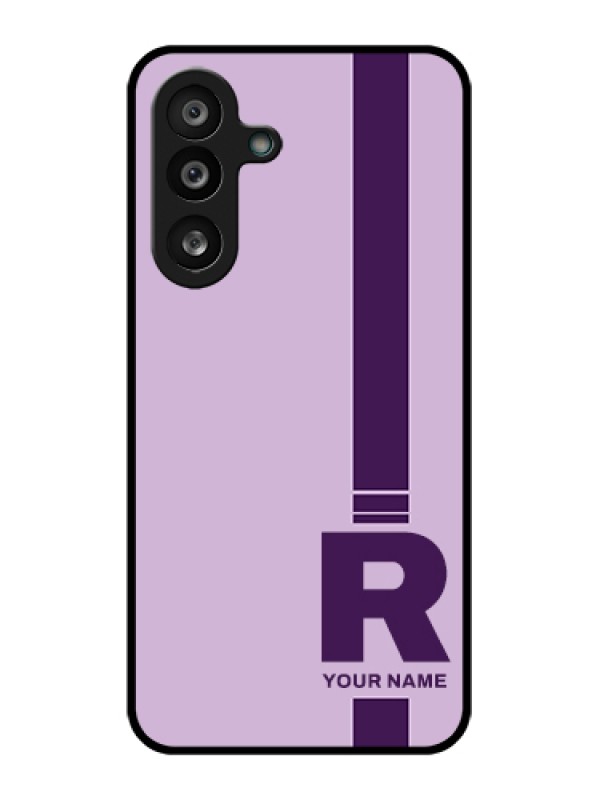 Custom Samsung Galaxy F56 5G Custom Glass Phone Case - Simple Dual Tone Stripe With Name Design