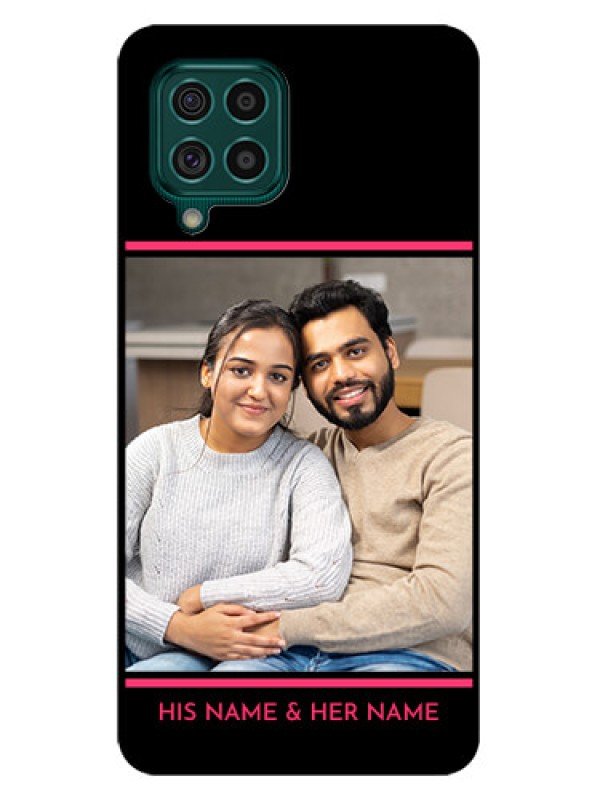 Custom Galaxy F62 Custom Glass Mobile Case - with Add Text Design