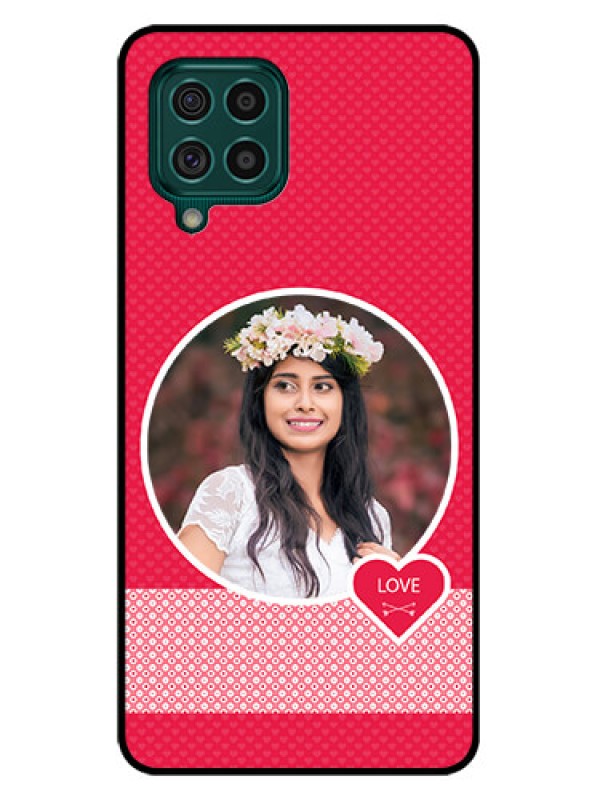 Custom Galaxy F62 Personalised Glass Phone Case - Pink Pattern Design