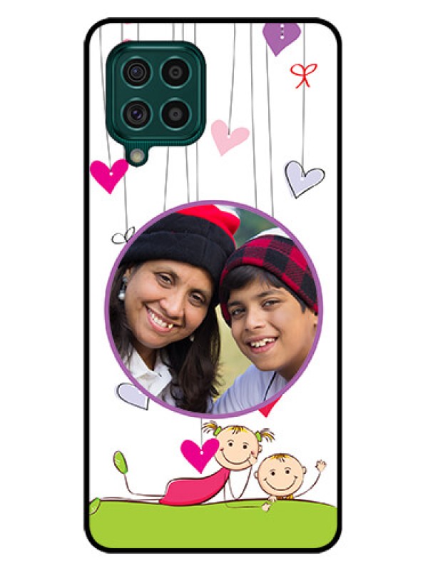 Custom Galaxy F62 Photo Printing on Glass Case - Cute Kids Phone Case Design