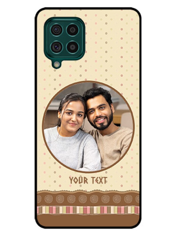 Custom Galaxy F62 Custom Glass Mobile Case - Brown Dotted Mobile Case Design