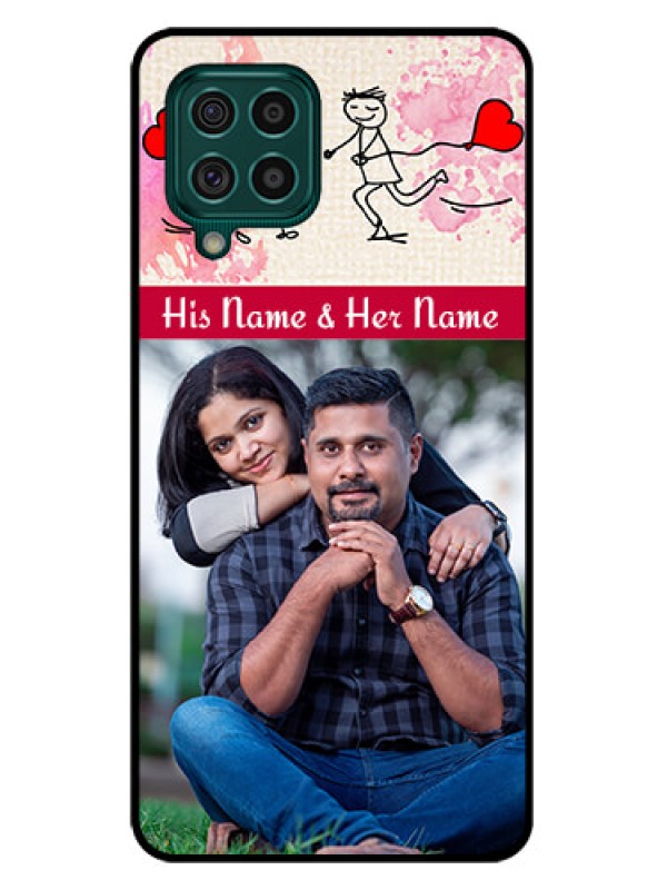 Custom Galaxy F62 Photo Printing on Glass Case - You and Me Case Design