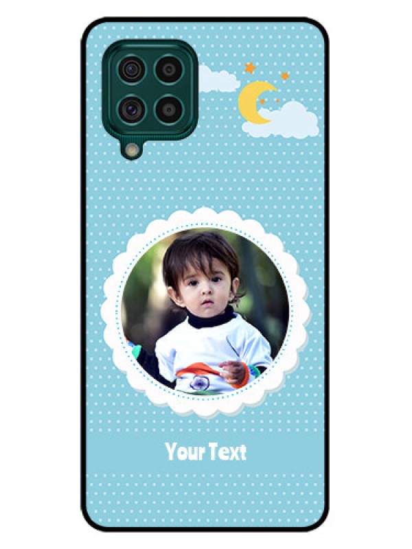 Custom Galaxy F62 Personalised Glass Phone Case - Violet Pattern Design