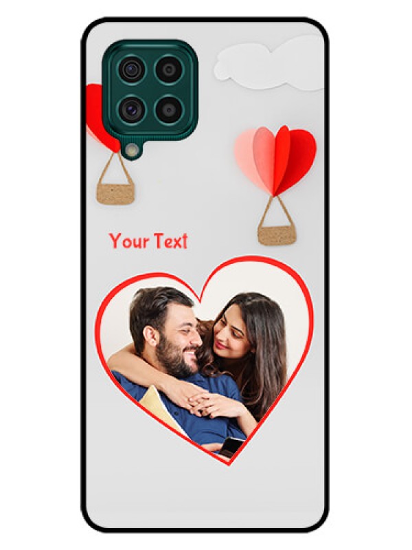 Custom Galaxy F62 Custom Glass Mobile Case - Parachute Love Design