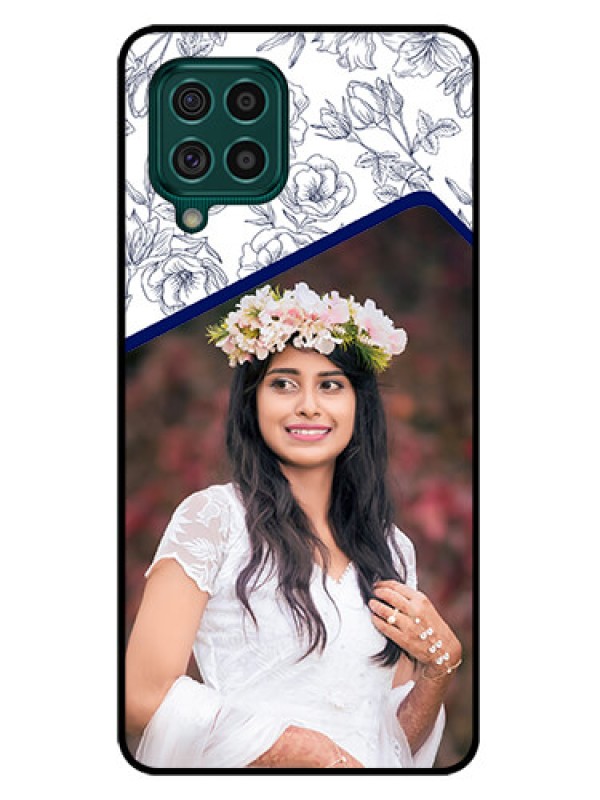 Custom Galaxy F62 Personalized Glass Phone Case - Premium Floral Design