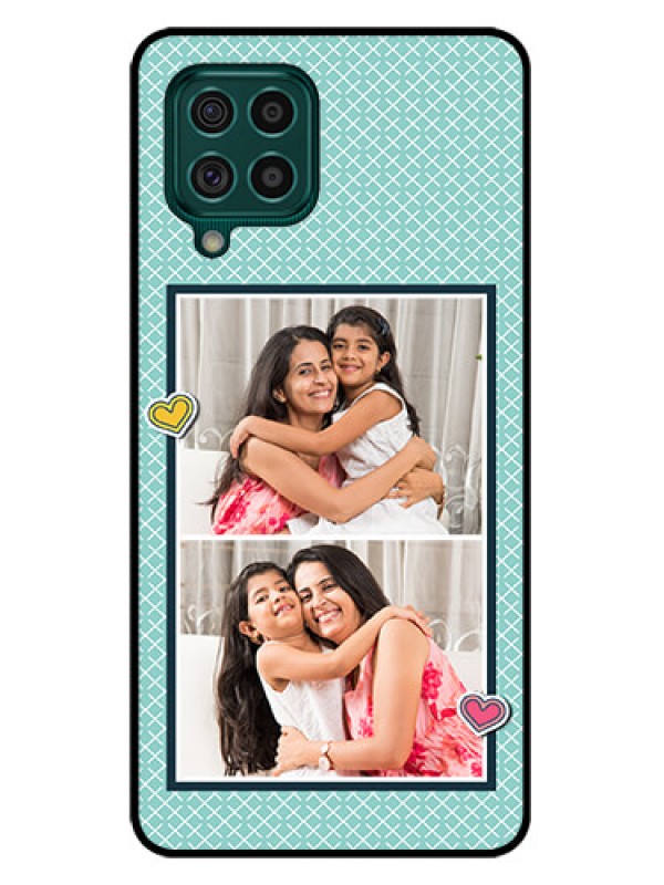 Custom Galaxy F62 Custom Glass Phone Case - 2 Image Holder with Pattern Design