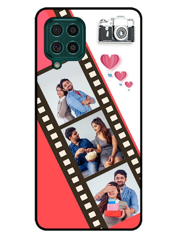 Custom Galaxy F62 Personalized Glass Phone Case - 3 Image Holder with Film Reel