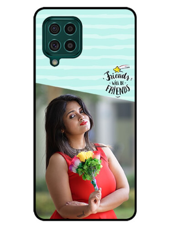 Custom Galaxy F62 Custom Glass Phone Case - Friends Picture Icon Design
